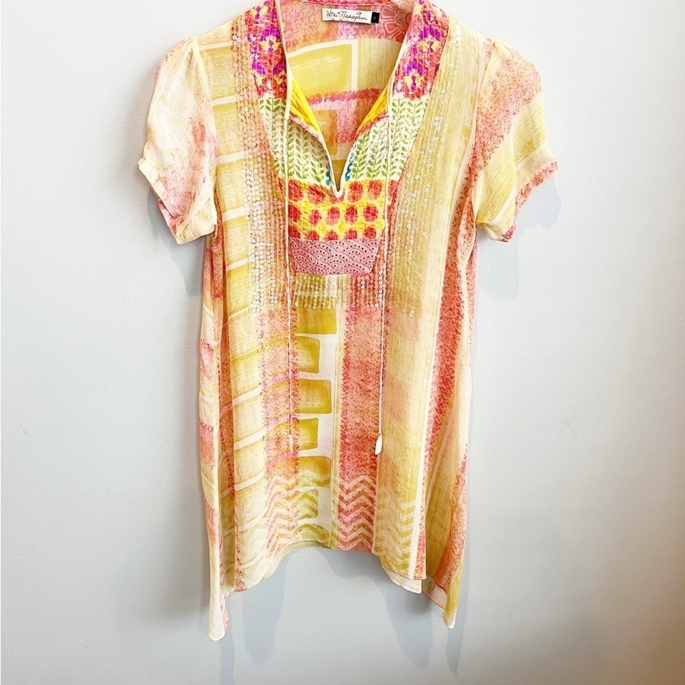 Anthropologie Niki Mahajan Sequin Tunic size XS